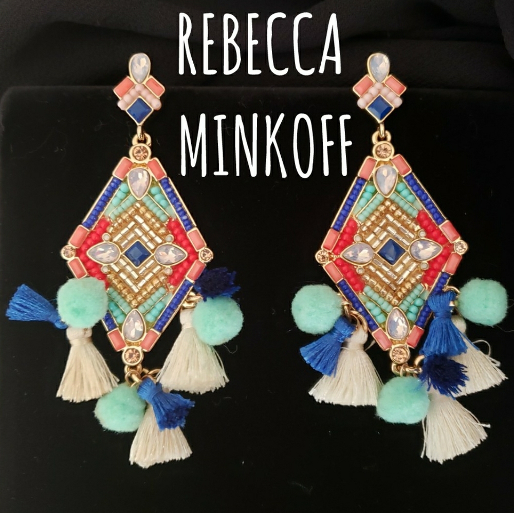 REBECCA MINKOFF STUNNING Gold Tone Earrings